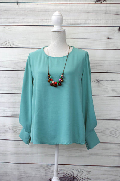 Pintuck Sleeve Necklace Blouse - more colours available