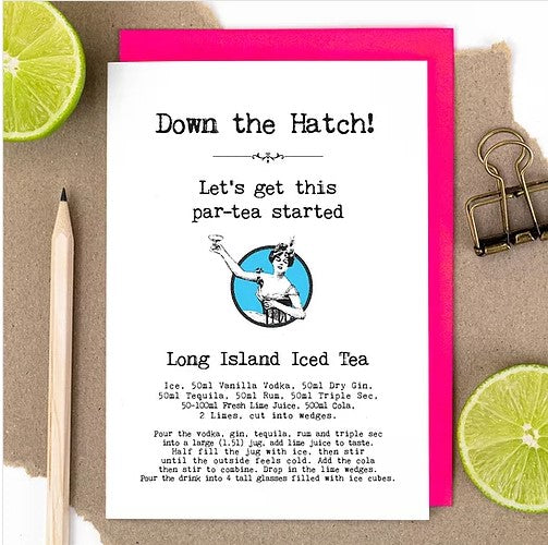 Long Island Cocktail Recipe Birthday Card