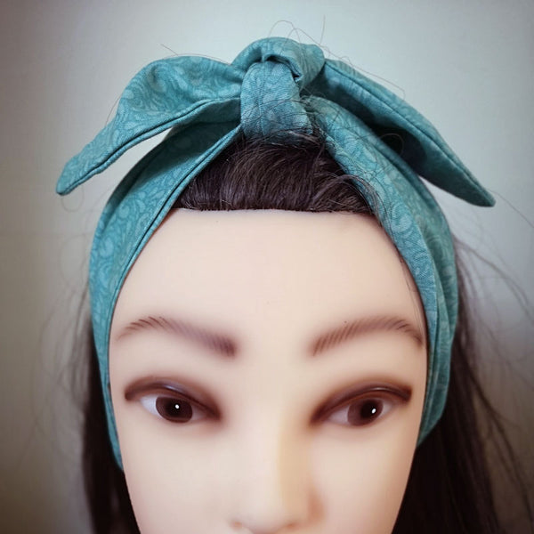 Turquoise Swirls Rockabilly Hair Wrap
