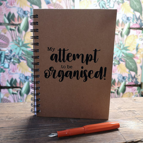 A5 Spiral-Bound Kraft Notebook - My Attempt to be Organised!