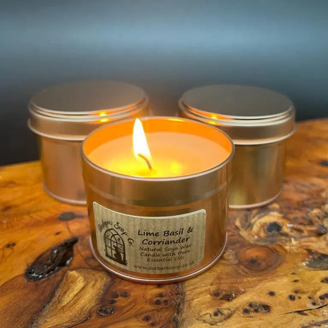 Lime, Basil and Coriander Soy Wax Candle  - Durham Soap Company