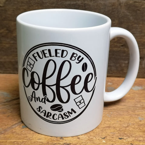'Coffee and Sarcasm' Quote Mug