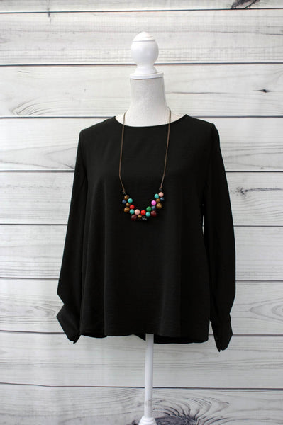 Pintuck Sleeve Necklace Blouse - more colours available