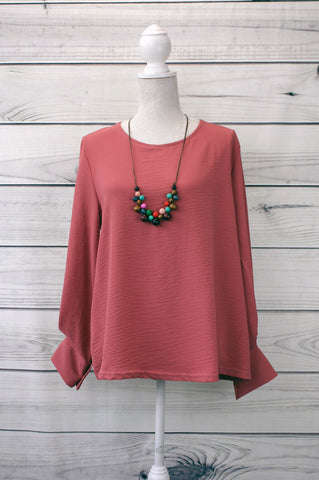 Pintuck Sleeve Necklace Blouse - more colours available