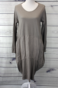 Plain Cotton Dress - Mocha