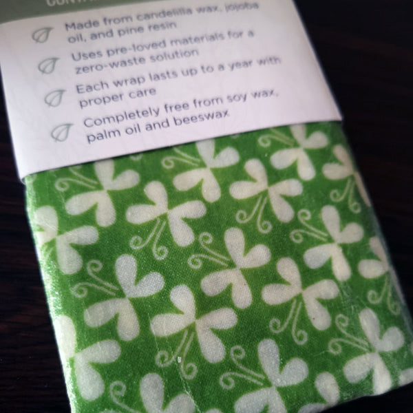 The House of Eden Vegan Food Wrap - One 12x12" Wrap - Green Butterfly Icon