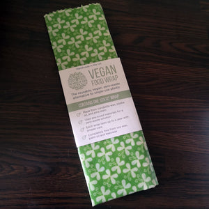 The House of Eden Vegan Food Wrap - One 12x12" Wrap - Green Butterfly Icon