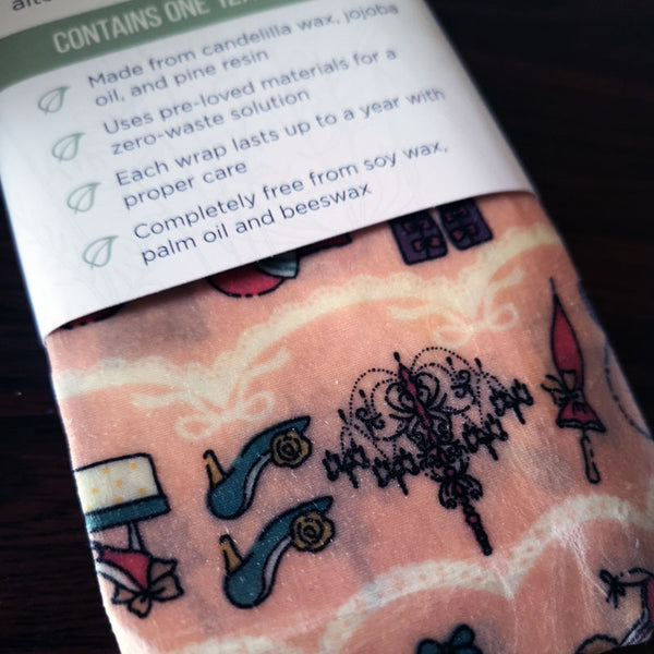 The House of Eden Vegan Food Wrap - One 12x12" Wrap - Pink Fashion