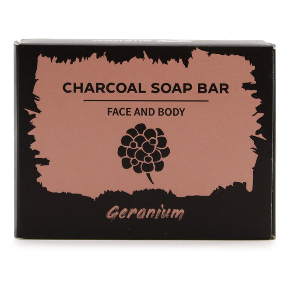 Charcoal Face and Body Soap Bar - Geranium - 85g