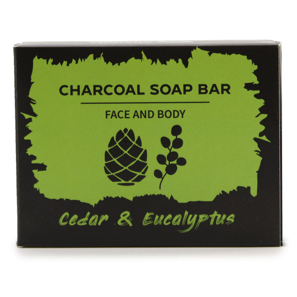 Charcoal Face and Body Soap Bar - Cedar & Eucalyptus - 85g