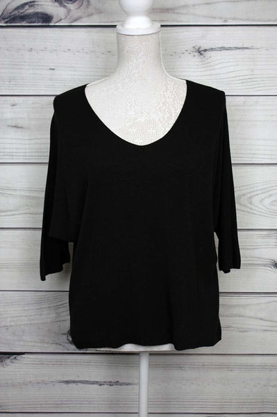 V-Neck Fine Knit Top - more colours available