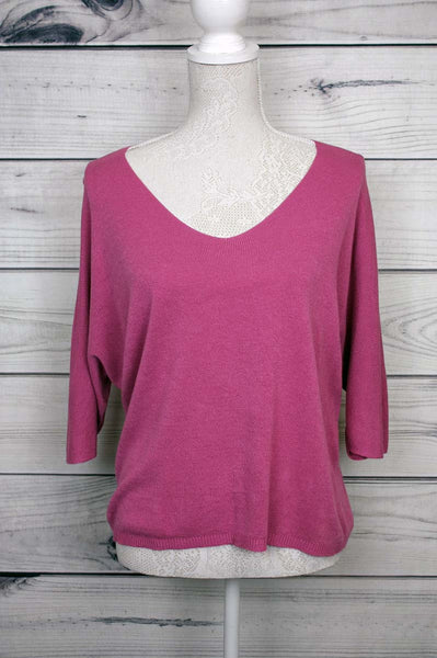 V-Neck Fine Knit Top - more colours available