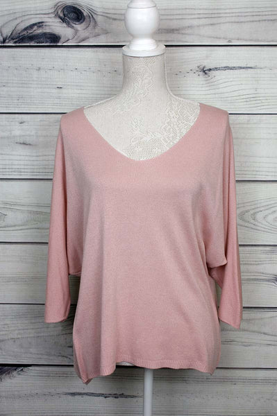 V-Neck Fine Knit Top - more colours available