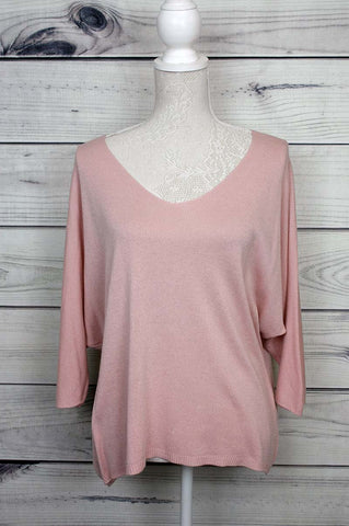 V-Neck Fine Knit Top - more colours available