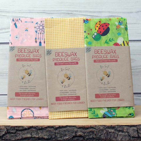 Bee Sweet & Bumble Beeswax Produce Bags - Medium (25x25cm)