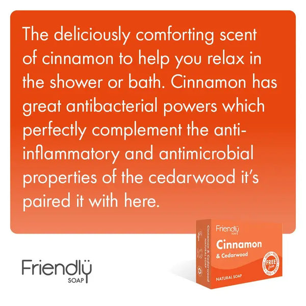Friendly Cinnamon and Cedarwood Natural Soap Bar