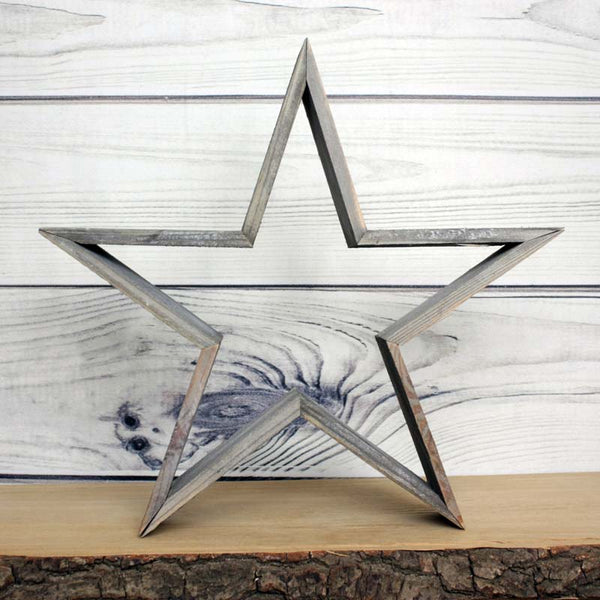 Natural Wooden Rustic Design Star Cutout - 2 sizes available