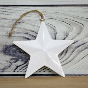 Hanging White Star, 15cm