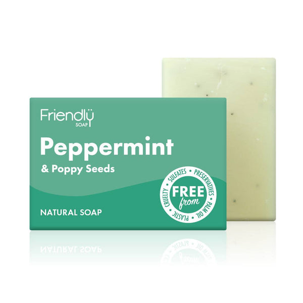 Friendly Natural Peppermint and Poppy Seeds Soap Bar