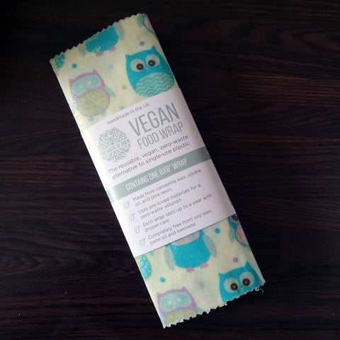 The House of Eden Vegan Food Wrap - One 8x8" Wrap - Blue Owls