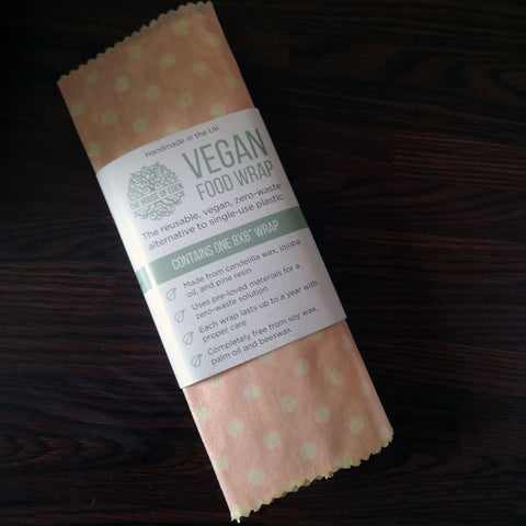 The House of Eden Vegan Food Wrap - One 8x8" Wrap - Pink Polka Dot