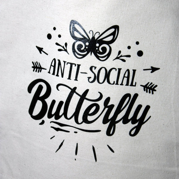 Quote Tote Bag - Anti-Social Butterfly