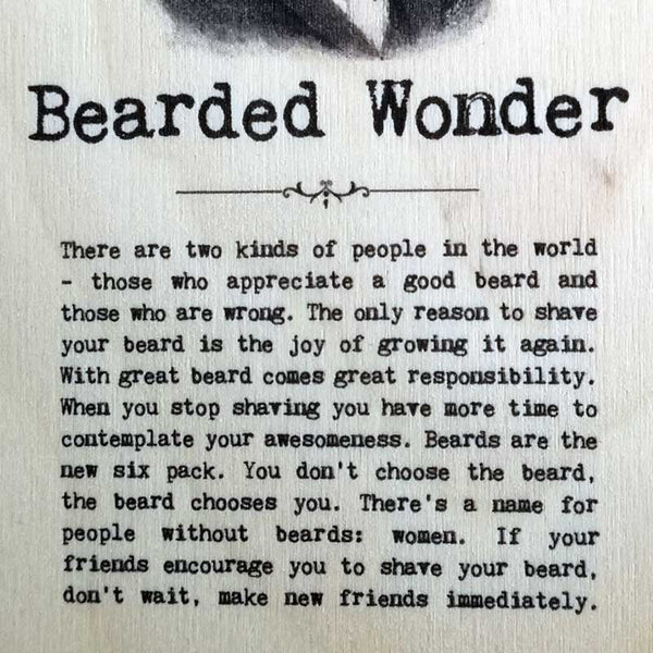 Bearded Wonder Wise Words Wooden Plaque with Hanger
