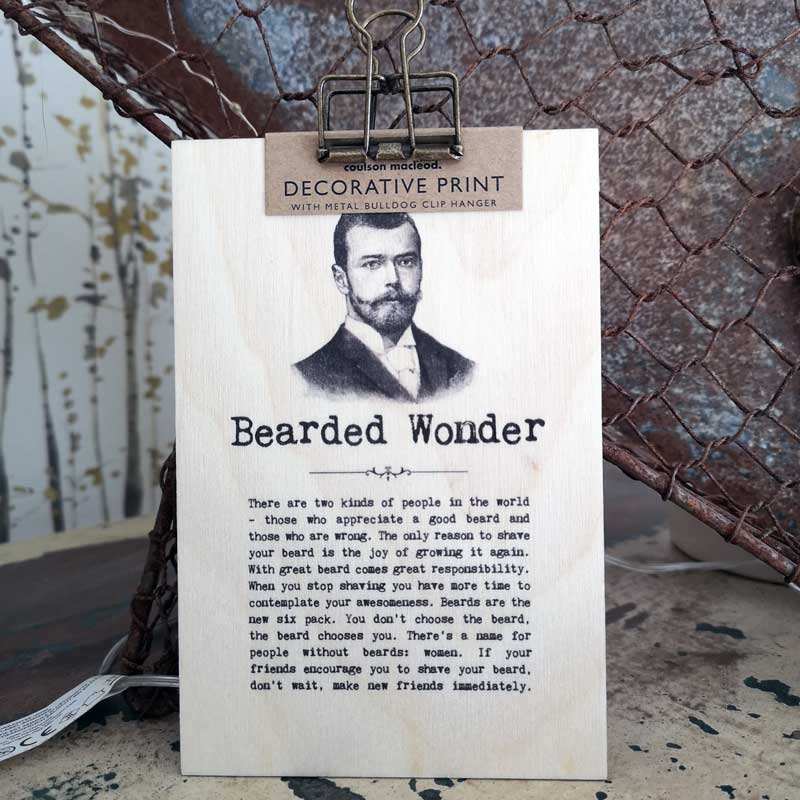 Bearded Wonder Wise Words Wooden Plaque with Hanger