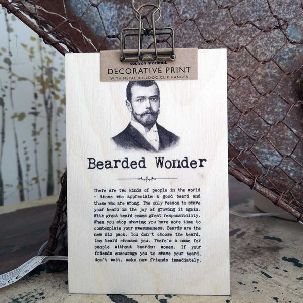 Bearded Wonder Wise Words Wooden Plaque with Hanger