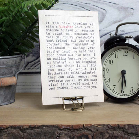 Brother Wise Words Wooden Plaque with Hanger