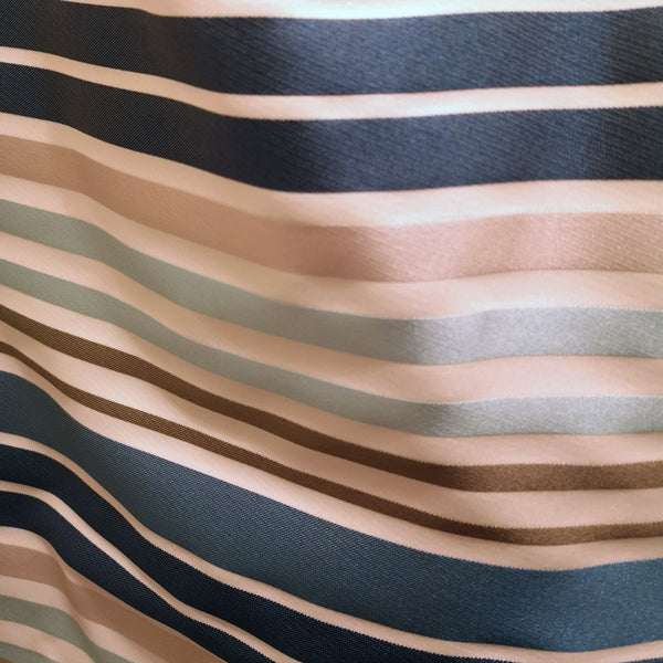 Handmade and Upcycled Double-sided Tote Bag - Brown and Teal Foliage/Striped Print