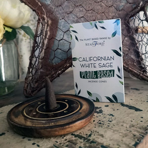 Californian White Sage Plant-Based Incense Cones - Pack of 12