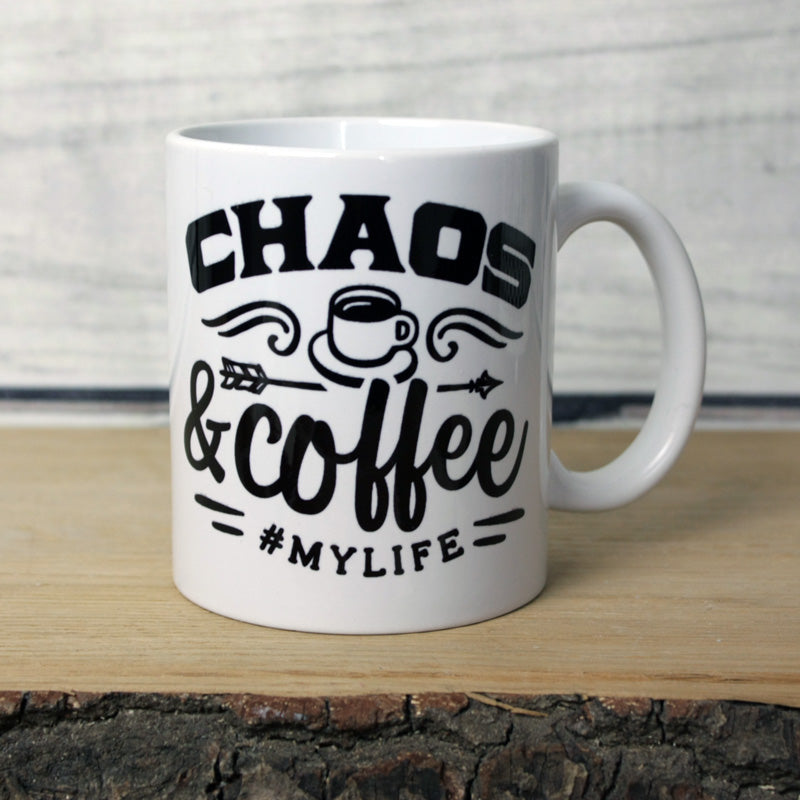 'Chaos and Coffee' Quote Mug