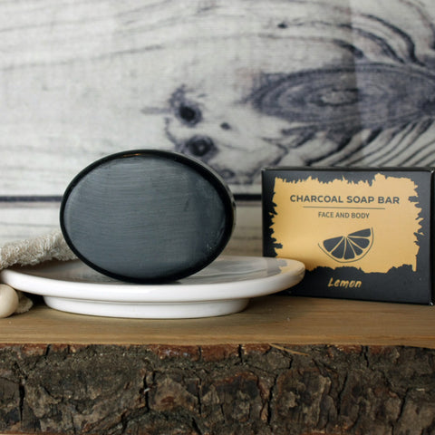 Charcoal Face and Body Soap Bar - Lemon - 85g