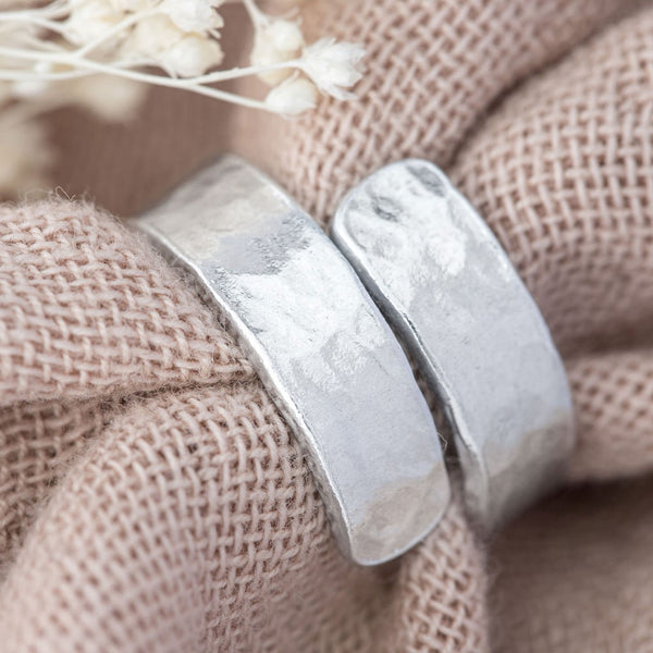 Adjustable, Hammered, Wrap Twist Thumb Ring - Silver Aluminium Statement Ring
