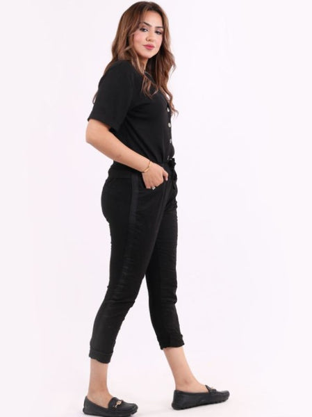 Italian Cold Wash Dye Denim Cotton Joggers - more colours available