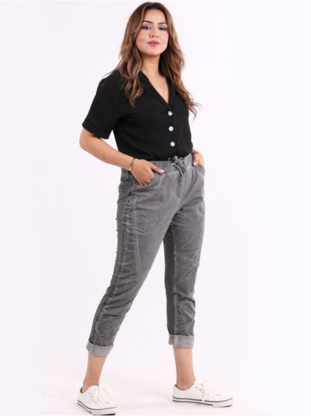 Italian Cold Wash Dye Denim Cotton Joggers - more colours available