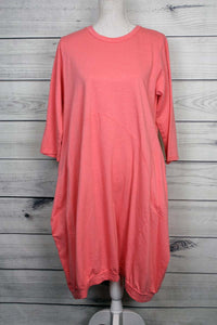 Two Pocket Jersey Dress - Coral