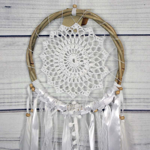 Bamboo and Crochet Dreamcatcher with Lace