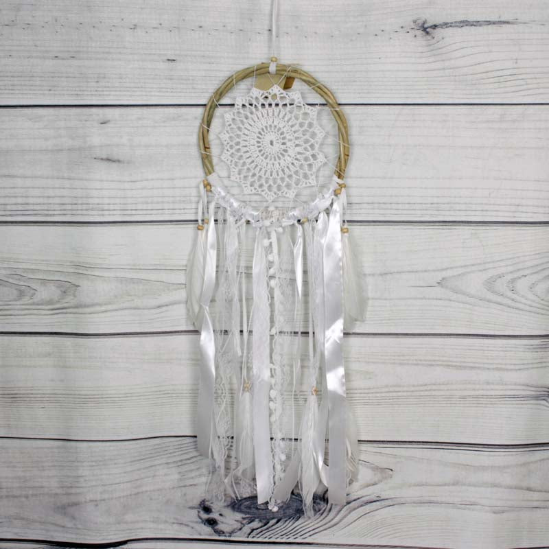Bamboo and Crochet Dreamcatcher with Lace