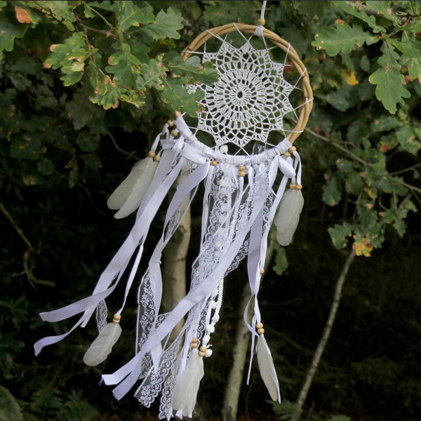 Bamboo and Crochet Dreamcatcher with Lace