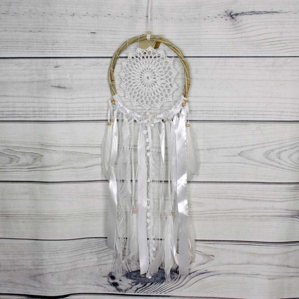 Bamboo and Crochet Dreamcatcher with Lace