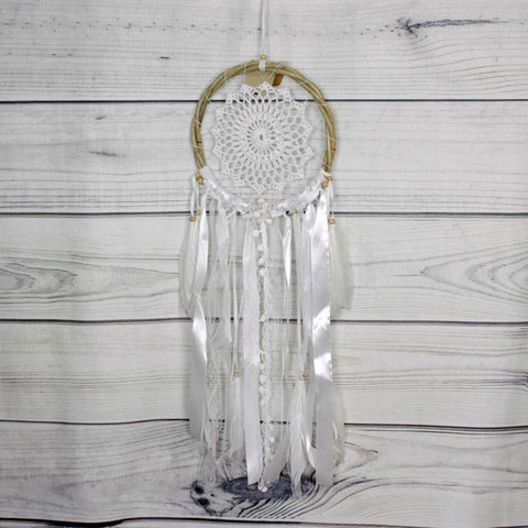 Bamboo and Crochet Dreamcatcher with Lace