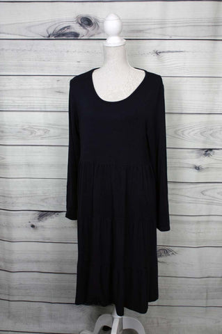Soft-Feel Plain Panelled Dress