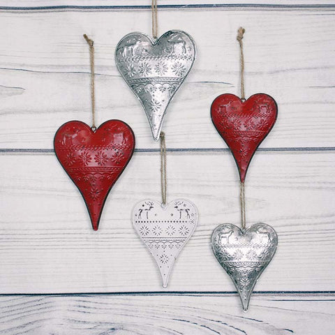 Metal Embossed Hearts