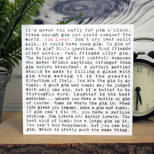Gin Lover Wise Words Quotes Card
