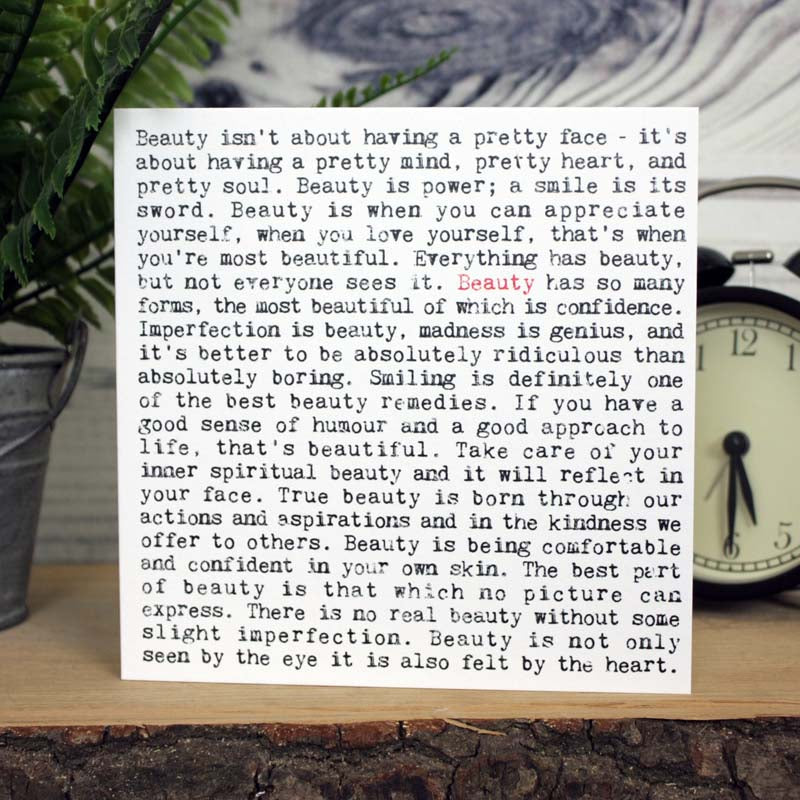Beauty Wise Words Quotes Card