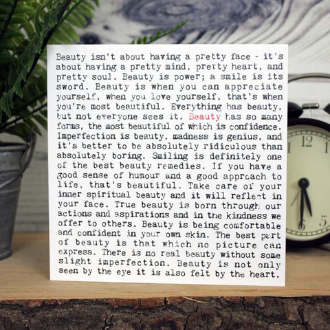 Beauty Wise Words Quotes Card