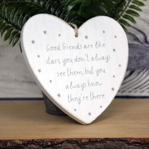 'Good Friends are Like Stars' Heart Plaque