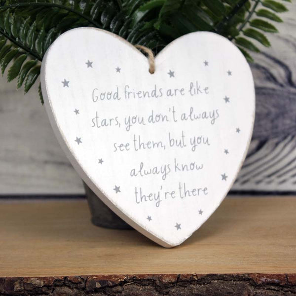 'Good Friends are Like Stars' Heart Plaque